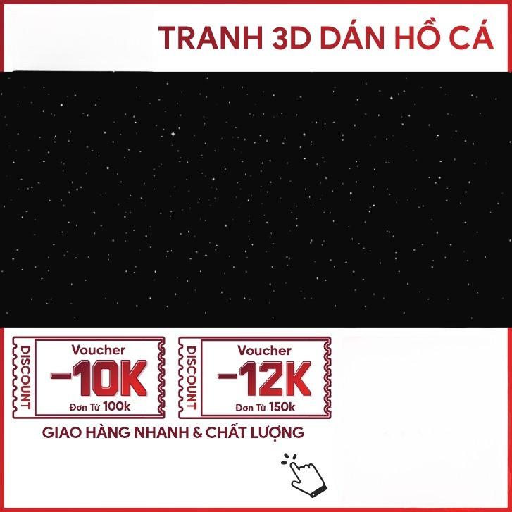 Tranh 3d dán bể cá màu đen có keo dán - Nhiều kích thước - In theo yêu cầu