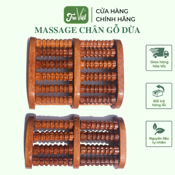 Bàn lăn Massage bàn tay, bàn chân gỗ dừa - Mát xa trị liệu