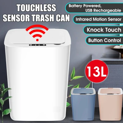 Smart Trash Can Wireless Sensor Automatic Trash Bin Touchless Garbage Bin Bathroom Toilet Dustbin