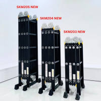 Thang nhôm chữ A gấp 4 đoạn cao 1.73m - 2.26m - 2.9m Sumika SKM203 - SKM204 - SKM205 với lớp sơn tĩnh điện bền đẹp.