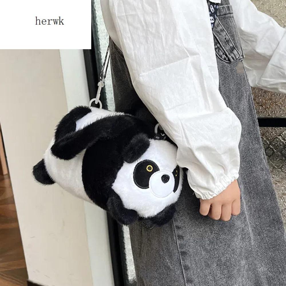 HERWK Bông PP Túi xô capybara Mềm Phong cách Hàn Quốc Túi đeo chéo gấu trúc Túi đựng đồ Ong Túi xách hình động vật hoạt hình Phụ nữ