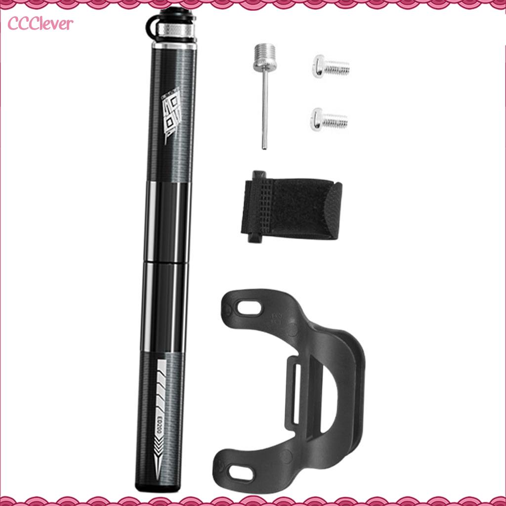 CCClever Nhỏ Gọn bơm xe đạp bơm lốp xe đạp Bơm Lốp Xe áp suất Tay Khung Gắn Cho AV Fv Van 160PSI Nhôm Quả bóng thể thao Mini Phù Hợp Presta Schrader