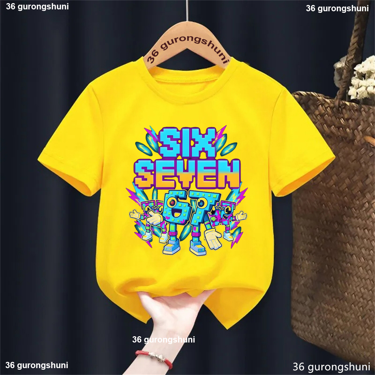 Italian Brainrot 67 Meme Building Blocks Printed T Shirt Girls/Boys Kawaii Kids Clothes White/Black/Pink/Blue/Red/Grey Tshirt - 3