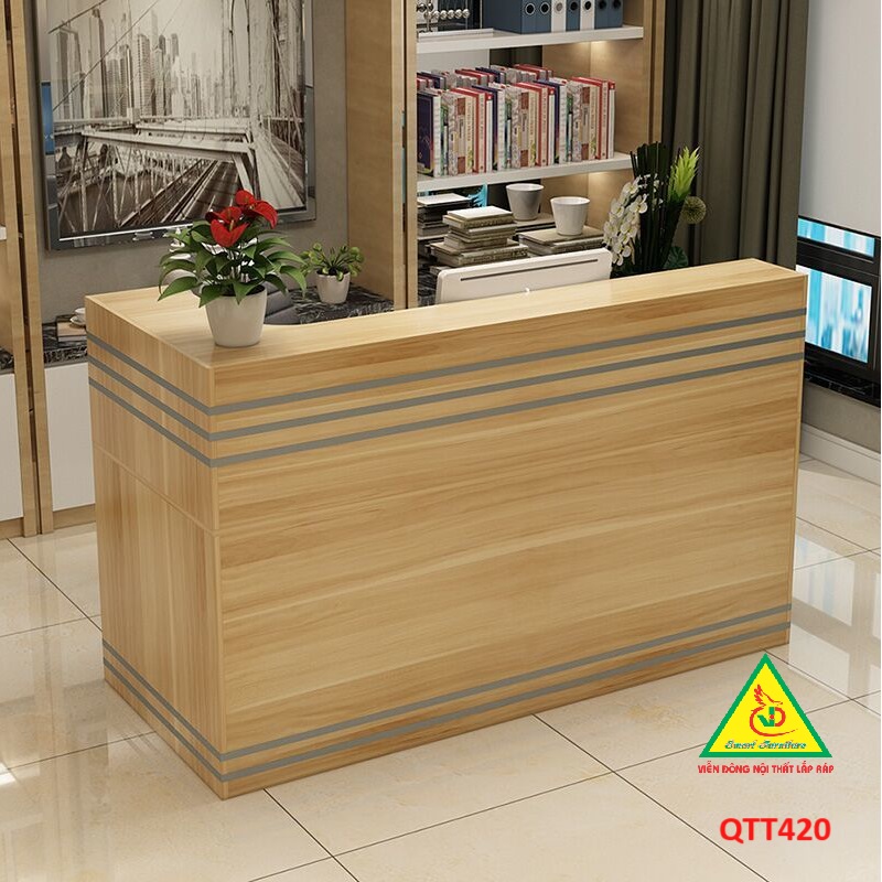 Tan Ceremony Counter, Tan Reception Counter, Cash Counter, Bank Collection Counter Qtt420- Assembled Furniture Vien Dong Adv