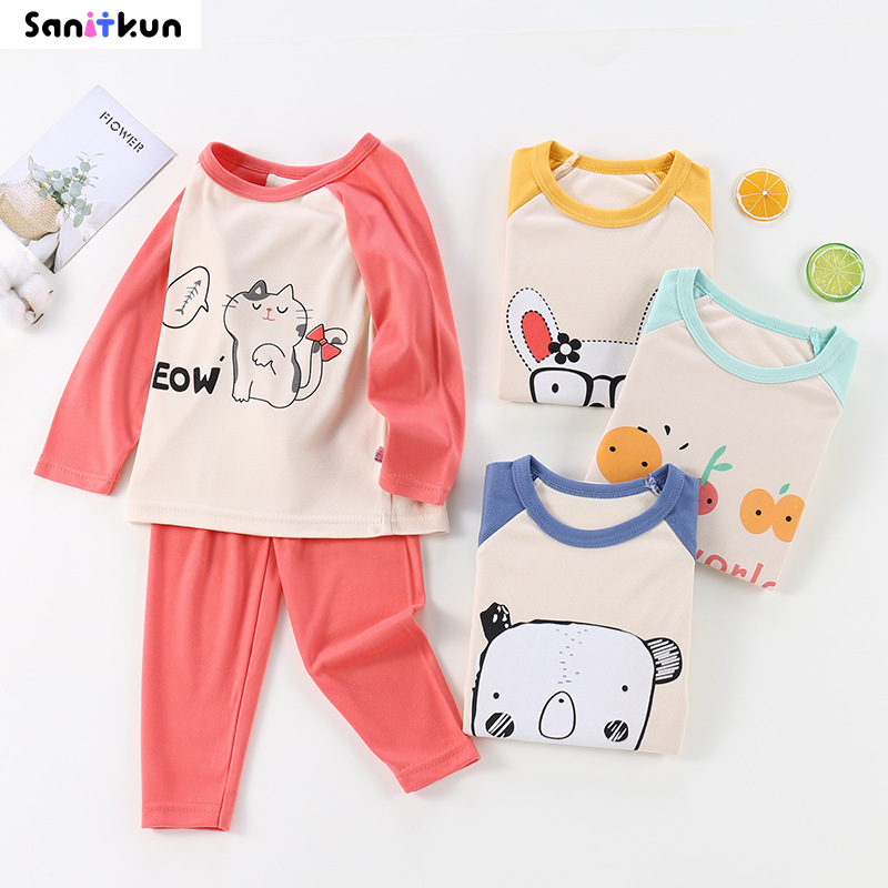 Children's autumn pants set, boys' underwear, girls' home wear, big children's derong underwear, pajamas, children's clothing