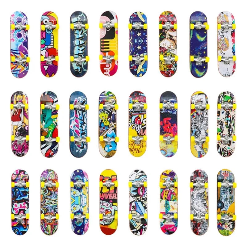 10 cái/lốc hợp kim nhôm mini ngón tay ván trượt unti-mịn Fingerboard bé trai đồ chơi ngón tay Skate công nghệ xe tải Đảng ủng hộ Quà Tặng