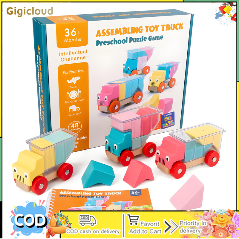 Kids Building Blocks Toy Set, Toys Truck With Building Blocks, Logical Thinking Training Truck Load Game, Educational Toy Gifts For Boys Girls ราคา 485 บาท*ส่งฟรี