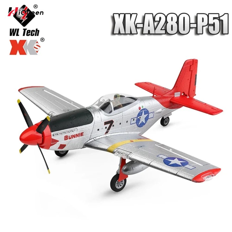 XK-A280 P51 RC Plane Remote Control Airplane With 3D/6G Mode 2.4GHz 3 Channel Brushless RC Aircraft Gift For Kids ราคา 6,295 บาท*ส่งฟรี