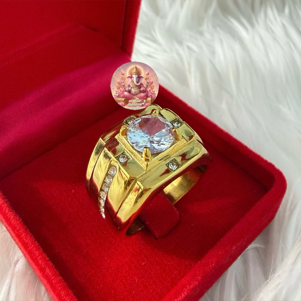 แหวนเพชร///ของแท้100%-ลด30%/// สีทอง ทอง18K ฝังเพชรอย่างดี (เพชรCZ) สวยใส (ไม่ลอก ไม่ดำ )ถ่ายจากสินค้าจริง ราคา 1,225 บาท*ส่งฟรี
