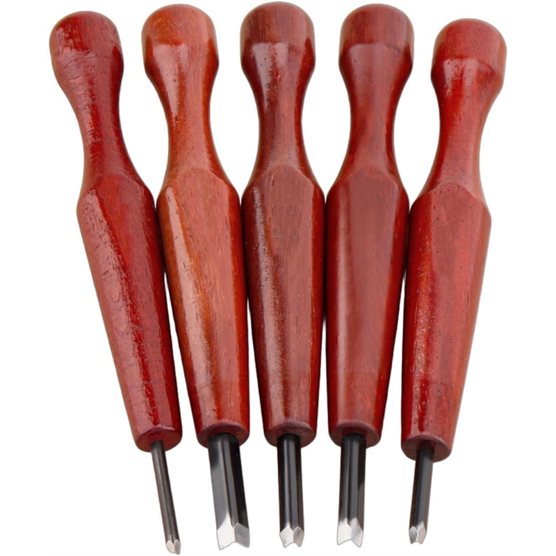 [LA19REA]5 Pcs Linocut Carving Tools Set Triangular Carving Wood Chisel V Shaped Knifes for Printmaking Woodcarving Beginners