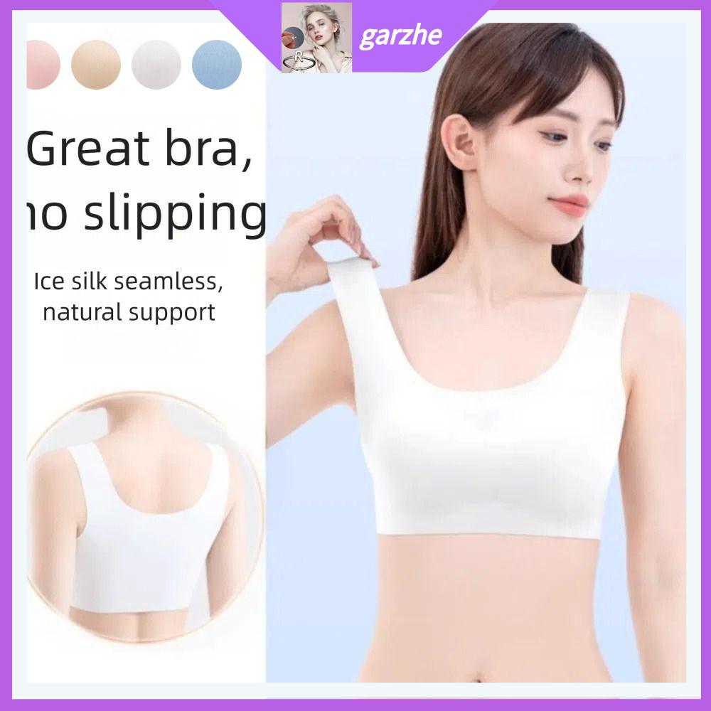GARZHE24272 Miếng đệm ngực tích hợp Đồ lót dùng một lần Liền mạch Lụa lạnh Áo ngực dùng một lần Chất lượng cao Thoáng khí Phụ nữ