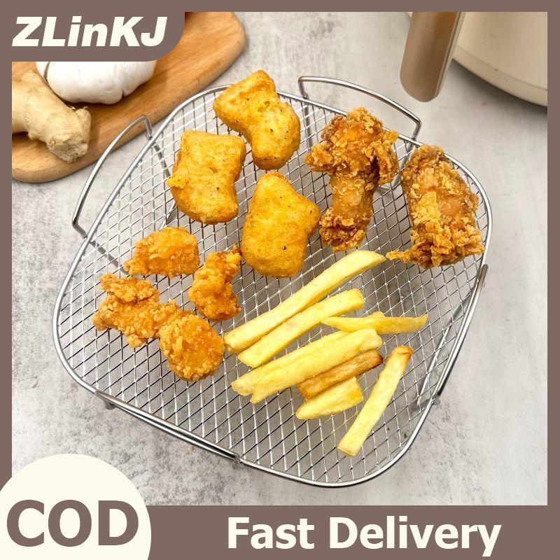 ZLinKJ Nồi chiên không khí lưới tản nhiệt thích hợp cho nồi chiên không khí lò nướng nướng thép không gỉ Stackable nướng đồ dùng nhà bếp nấu ăn nhiều loại thực phẩm