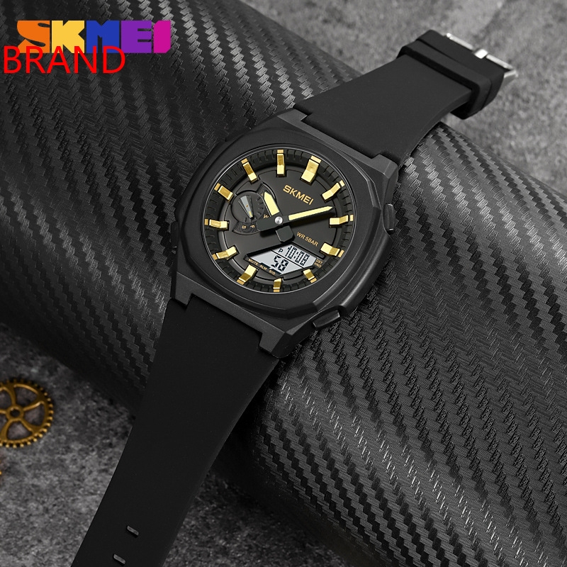 【Recommended】® Fashion Watches Skmei Multifunction Home Sports Electronic Watch Silicone Band Dual M