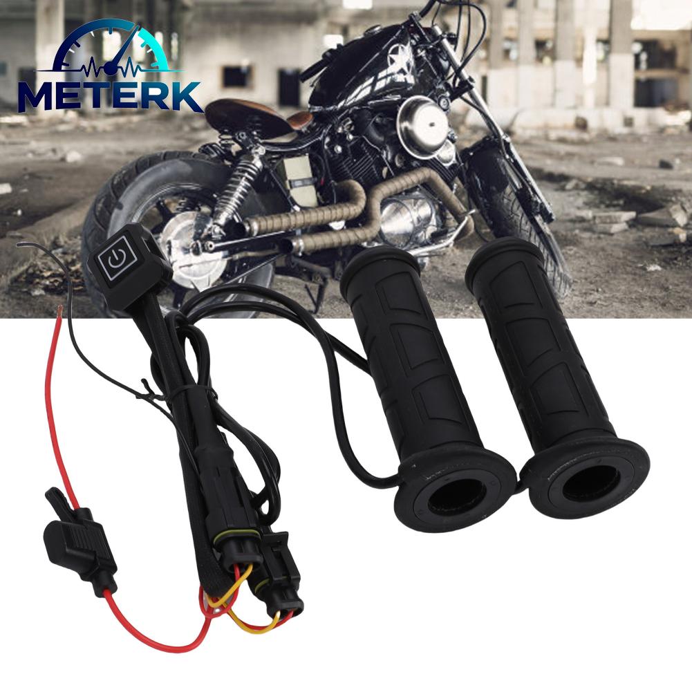 Meterk Electric Heated Motorcycle Grips 3 Temperature Settings Fast Heating Handlebar Grip Warmer for Winter ATV Giá 609,000 Đồng*Miễn phí vận chuyển