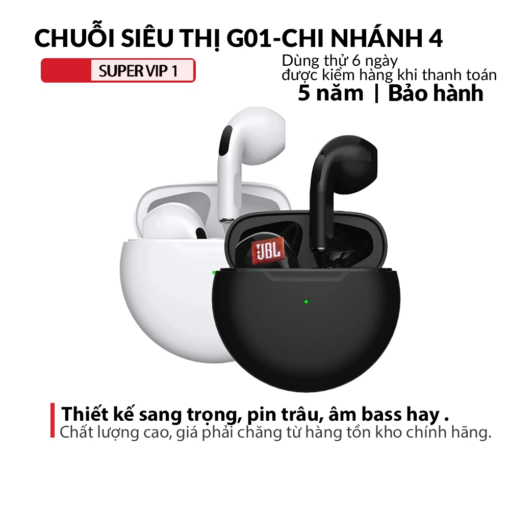 Tai Nghe Pro 6 Bluetooth, tai nghe Tws 5.0 Hai Tai Stereo Wireless Mini Headphone Với Micrô Tích Hợp