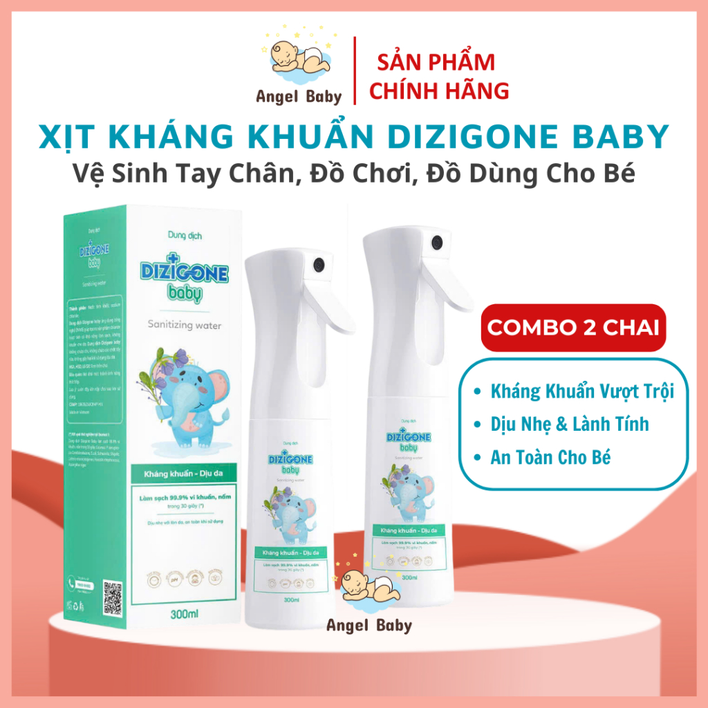 [Chính Hãng] Xịt kháng khuẩn Dizigone Baby hỗ trợ vệ sinh tay chân, đồ chơi, đồ dùng cho bé