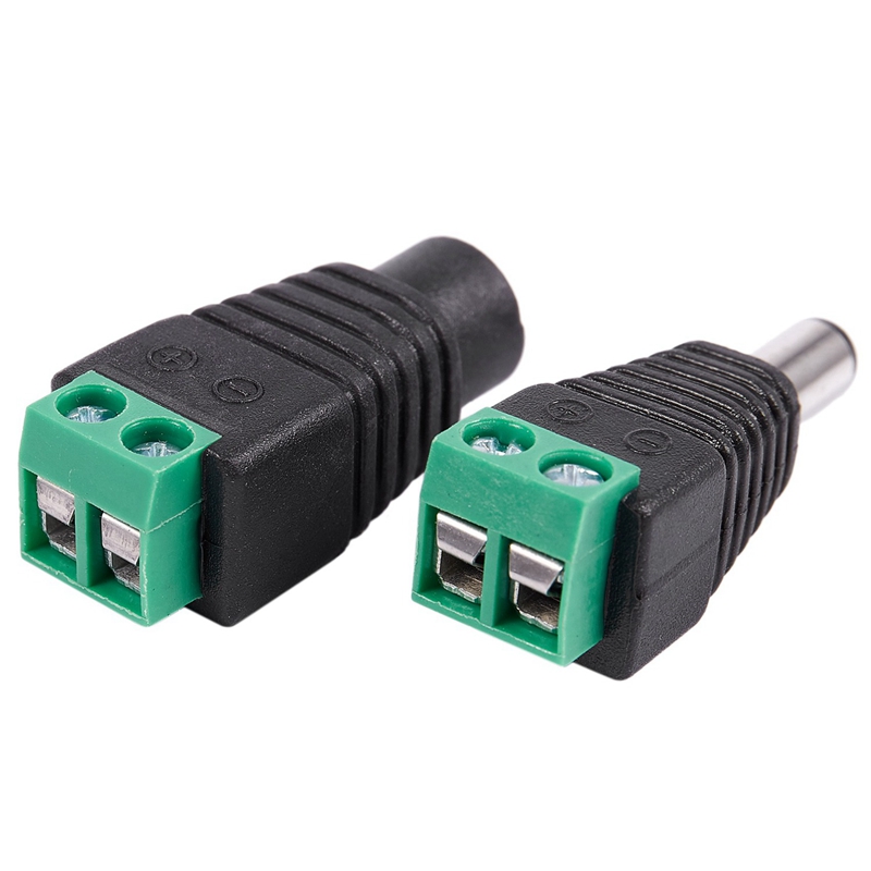 24 Pcs 5.5X2.1mm Female + Male CCTV DC Power Connector Adapter Repar Part