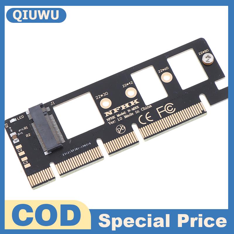 QIUWU 1 x NVMe M.2 NGFF SSD ไปยัง PCI-E PCI Express 3.0 16X X4อะแดปเตอร์ Riser Card converte ราคา 54 บาท*ส่งฟรี