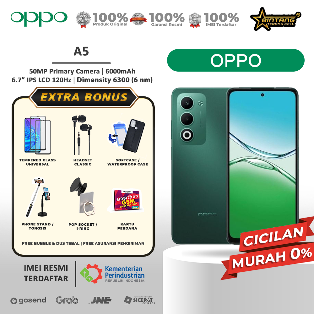 Oppo A5 RAM 8/128GB - 8/256GB Garansi Resmi Harga  2,498,000 Ringgit*Penghantaran Percuma