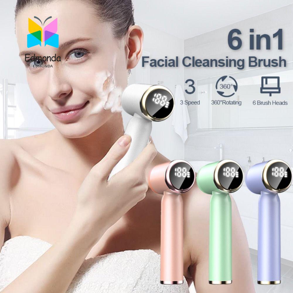 OMQAIO 6 ใน 1 แปรงทำความสะอาดผิวหน้าไฟฟ้า ประคบร้อนและเย็น หมุนได้ 360 องศา เครื่องขัดหน้าอัลตราโซนิก ใช้งานง่าย ปรับได้ โซนิคทำความสะอาดผิวหน้า นวดหน้า ราคา 1,203 บาท*ส่งฟรี