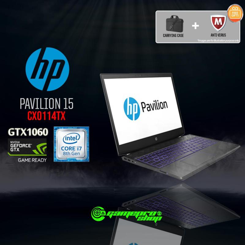 HP PAVILION 15 - CX0114TX GTX 1060 (I7-8750H / 8GB / 256GB SSD + 1TB HDD) 15.6 WITH 144Hz GAMING LAPTOP *GSS PROMO*