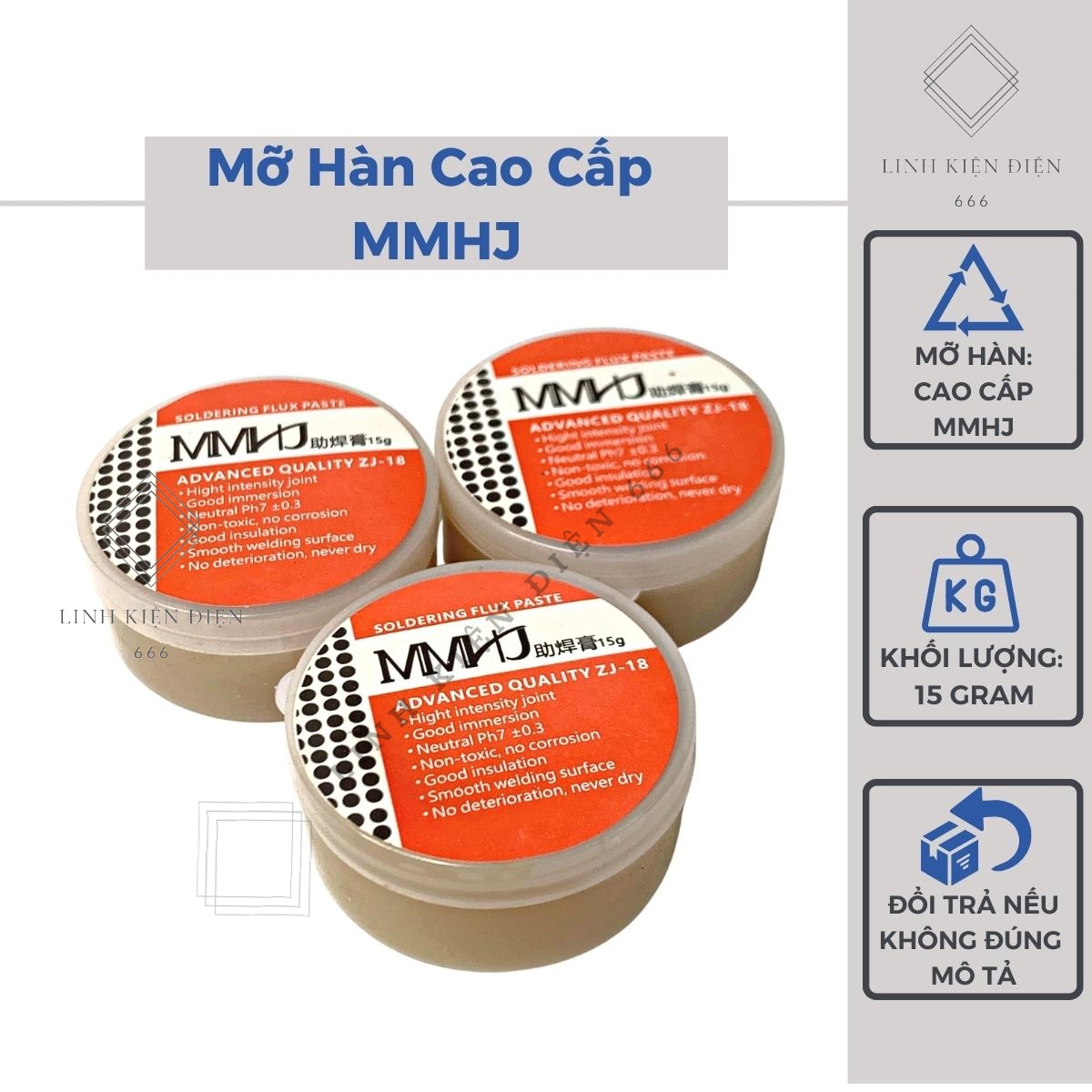 Mỡ hàn thiếc cao cấp mỡ trợ hàn chì loại tốt siêu dính giá rẻ MHT15GR