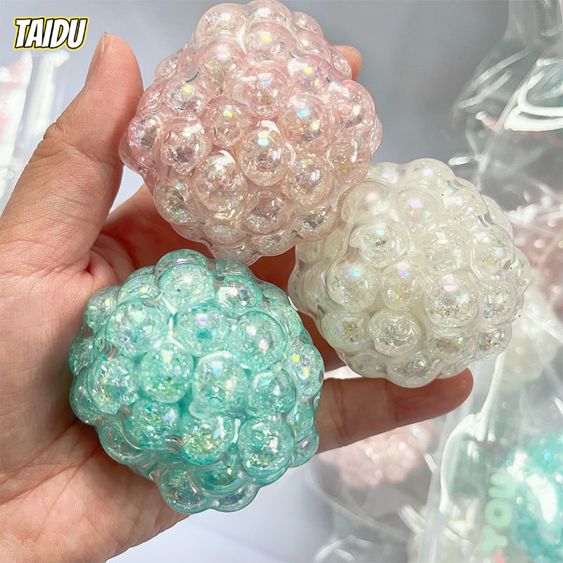 TAIDU Creative Pop Bead Squishy Ball Stress Relief Toy with Crackle Effect for Sensory Play and Hand Therapy ราคา 66 บาท*ส่งฟรี