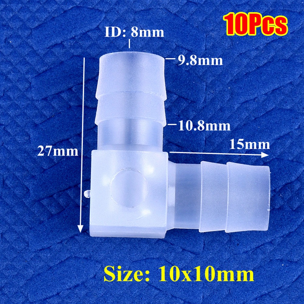 HUISHU 10Pcs Nhựa PP Đầu nối khuỷu tay Trong suốt 90 độ Khớp nối ống chùa  4-20mm Phụ kiện bể cá Máy sục khí bơm không khí - 9