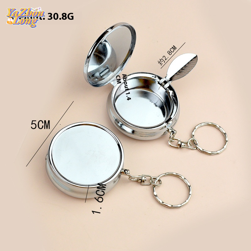 YZLong Portable Round Metal Ashtray with Keychain for Car and Personal Use ราคา 46 บาท*ส่งฟรี