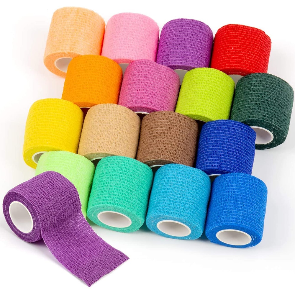 24 Rolls Self Adhesive Bandage Wrap Cohesive Bandage Tape Sports Tape Vet