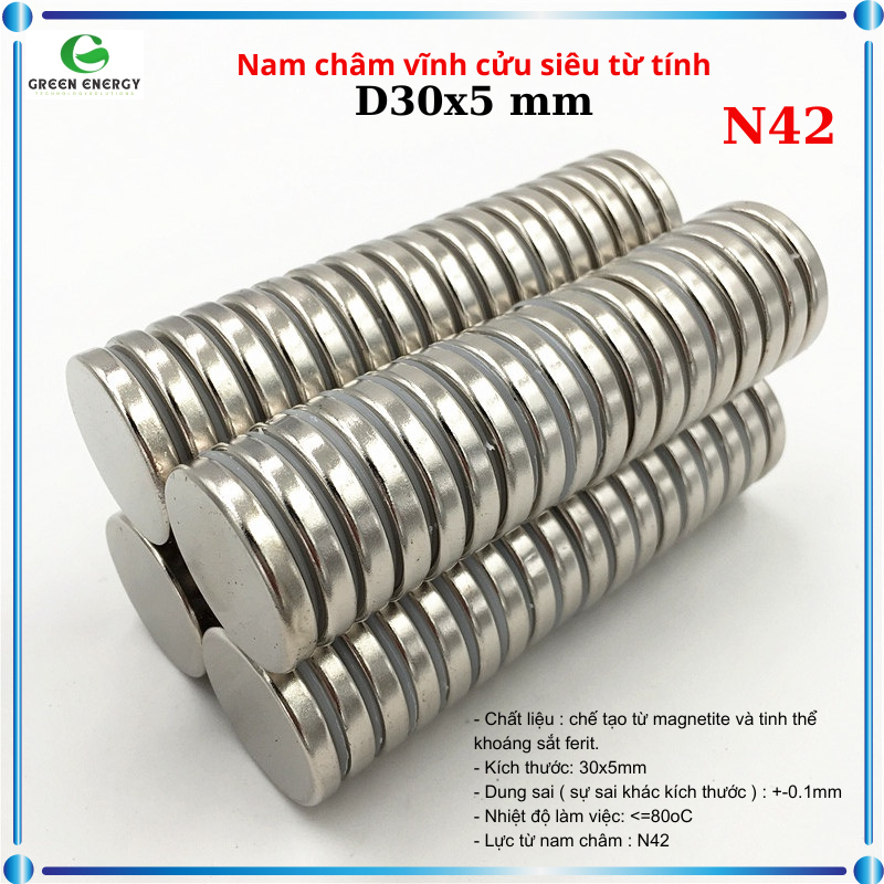 Nam châm vĩnh cửu hình tròn siêu từ tính nhiều kích thước