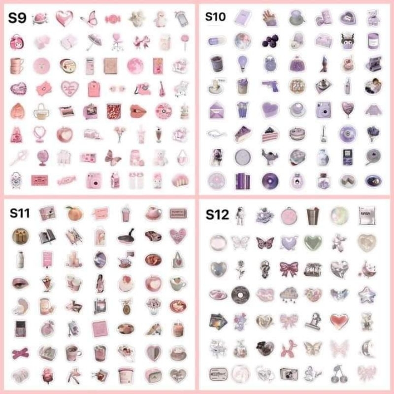 60 Sticker Nhãn Dán trang trí sổ tay, deco, làm quà tặng