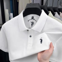 YIPINYOUYOU เสื้อโปโลปักลายลำลองผู้ชายแบบใหม่เสื้อคอปกแขนสั้นผ้าคอตตอนคอปกระบายอากาศได้ดีสำหรับนักธุรกิจ