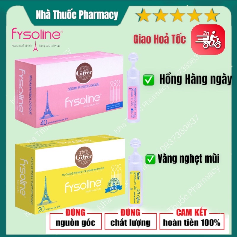Nước muối sinh lý Fysoline nước muối sinh lý của Pháp giúp vệ sinh mắt mũi miệng cho bé