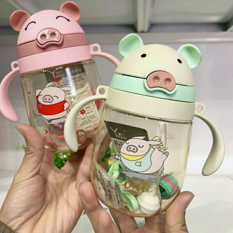 Thảo Uyên | Bình nước, bình tập uống heo cho bé có ống hút.