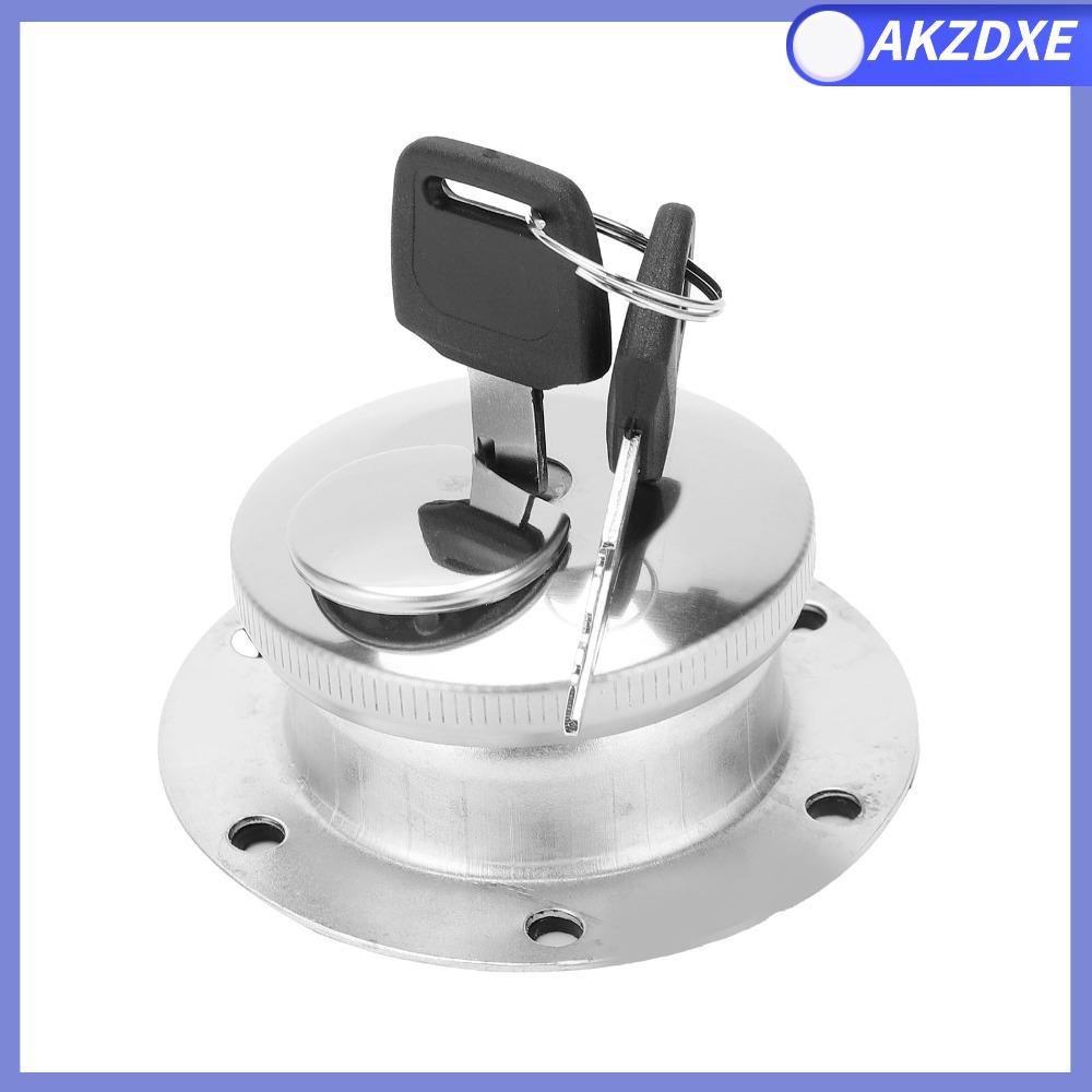 AKZDXE Thép không gỉ Nắp bình xăng Hình tròn 6 lỗ Nắp bình nhiên liệu máy phát điện Bộ gioăng khóa 85mm Chìa khóa nắp bình xăng Bộ máy phát điện
