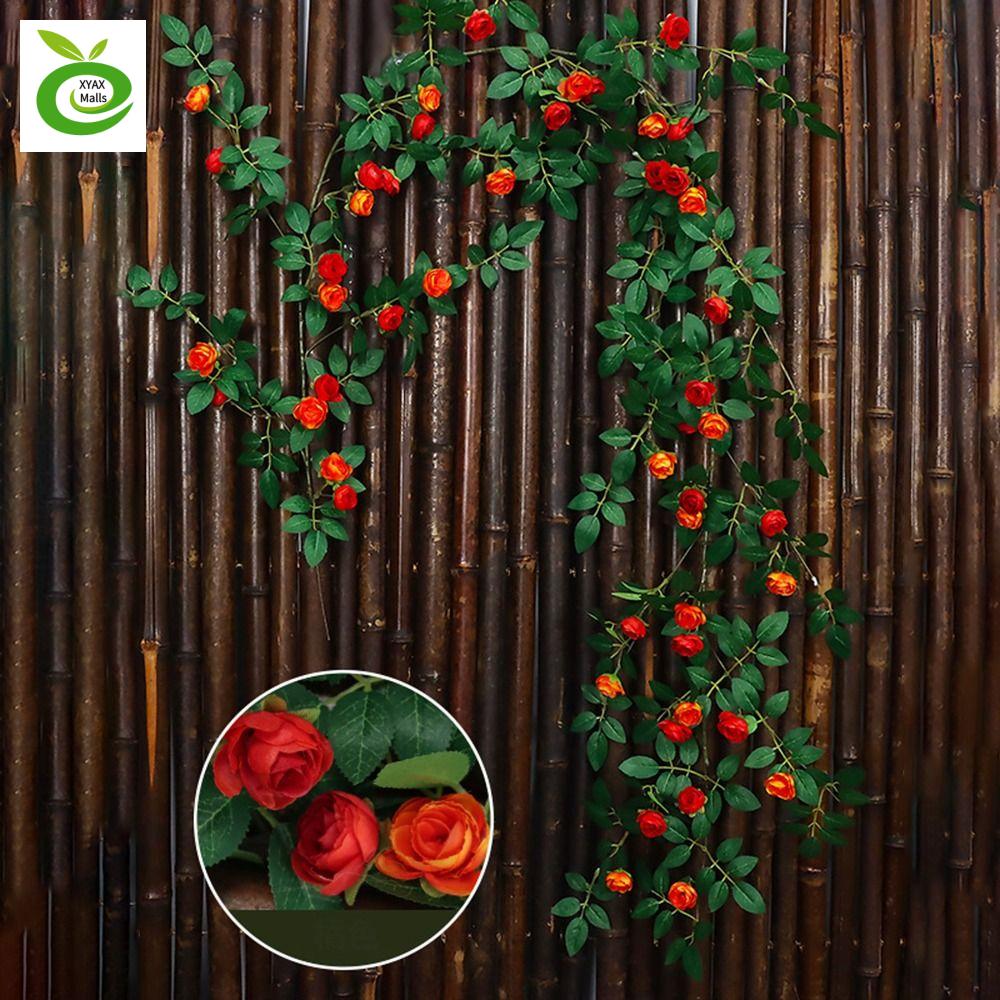 XYAX สัมผัสได้จริง ดอกไม้ประดิษฐ์ประดิษฐ์ หัว54/60 ผ้าไหมสีขาว เถาดอกกุหลาบปลอม ตกแต่งตะกร้าแขวน พืชพืชพืช ช่อดอกไม้สำหรับตกแต่ง ตกแต่งปาร์ตี้งานแต่งงาน ราคา 199 บาท*ส่งฟรี