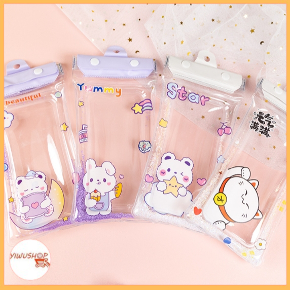 YIWUSHOP ปลีก/ส่ง ซองใช้สำหรับกันน้ำลายการ์ตูน น่ารัก มือถือ คล้องคอ ทัชสกรีนได้ ดำน้ำ สงกรานต์ ราคา 29 บาท*ส่งฟรี