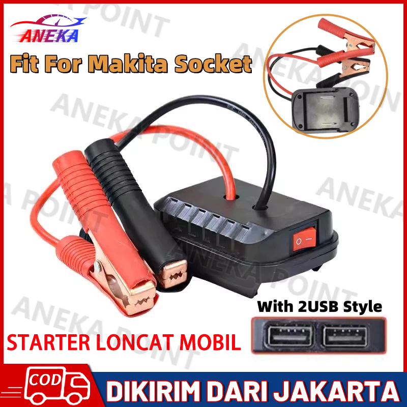 【Cod】2Usb Makita Power Bank Car Dry Battery - Portable Emergency Starter Jumper, Battery Charger for Cars & Motorcycles Harga 33,000 rupiah*Gratis Ongkir