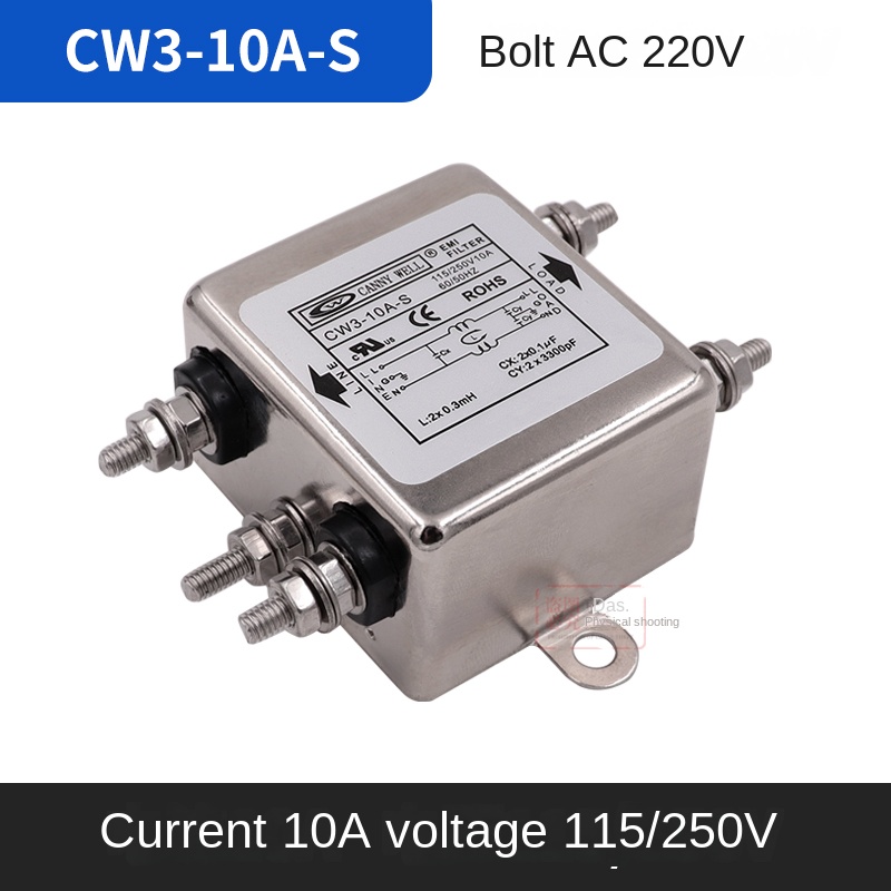 CW3-10A-S | Bộ Lọc Nguồn EMI CANNYWELL | Tùy chọn khác: CW3-10A-S, CW3-10A-T, CW3-15A-T, CW3-20A-S, CW3-20A-T, CW3-6A-S, CW3-6A-T, CW3L2-10A-S, CW3L2-10A-T, CW3L2-20A-S, CW3L2-6A-S | 6-20A AC220V Lọc Nhiễu Đơn/Đôi | Ổn Định Nguồn Điện