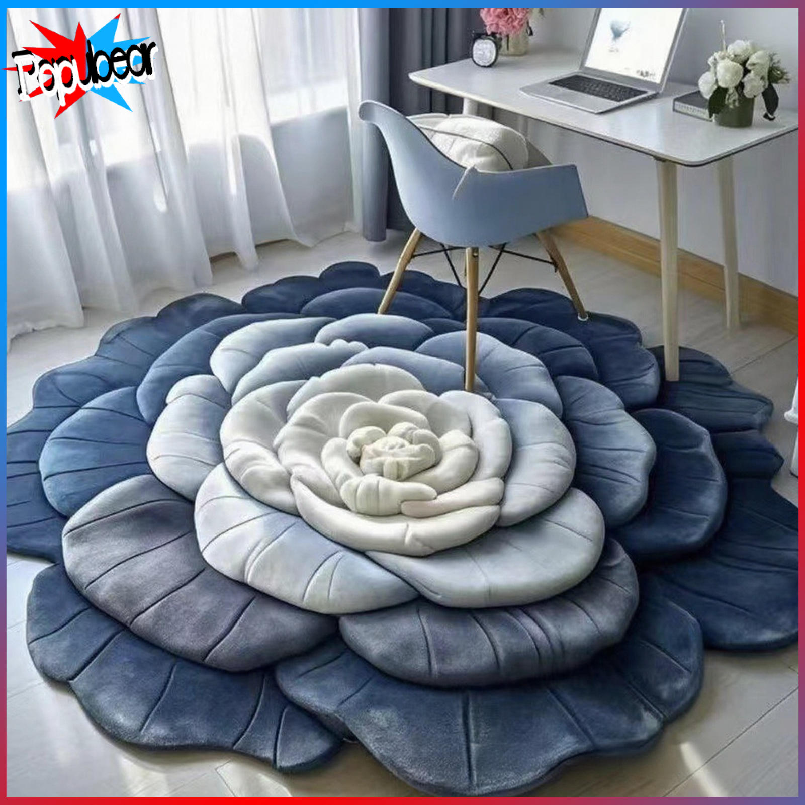 3D Flower Floor Mat Non-Slip Absorbent Bathroom Rug Realistic Flower Shape Area Rug for Bedroom Living Room Playroom Decor ราคา 1,418 บาท*ส่งฟรี
