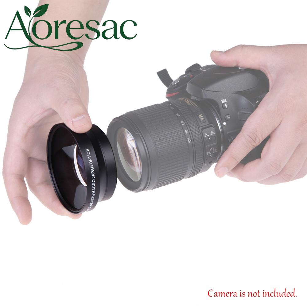 Aoresac Andoer 67 มม.ดิจิตอลความละเอียดสูง 0.43 ×SuPer เลนส์มุมกว้าง Macro Japan Optics สำหรับ Canon Rebel T5i T4i T3i 18-135 มม.17-85 มม.และ Nikon 18-105 70-300VR ราคา 1,737 บาท*ส่งฟรี