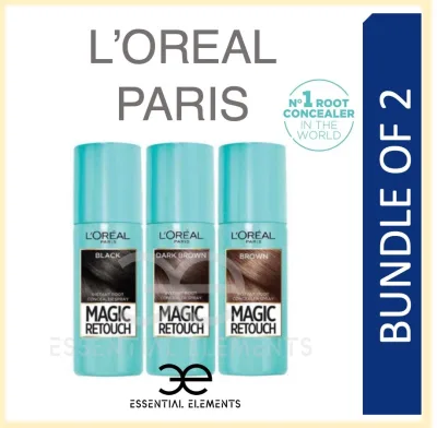 L'Oreal [Bundle of 2] Excellence Magic Retouch Spray Hair Roots Color|Loreal Black/Brown|Instant Grey Root Concealer