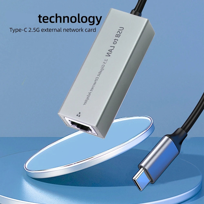 2500Mbps USB Network Adapter Ethernet Adapter 2.5Gbps Gigabit Lan USB C to RJ45 Network Card for Laptop