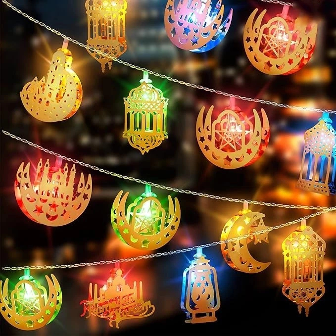 Lampu Raya 2026 Hari Raya Lights 10M 80LED Moroccan Fairy Lights USB&Battery Powered LED Ramadan Lights Globe Ball Hari Raya Decoration