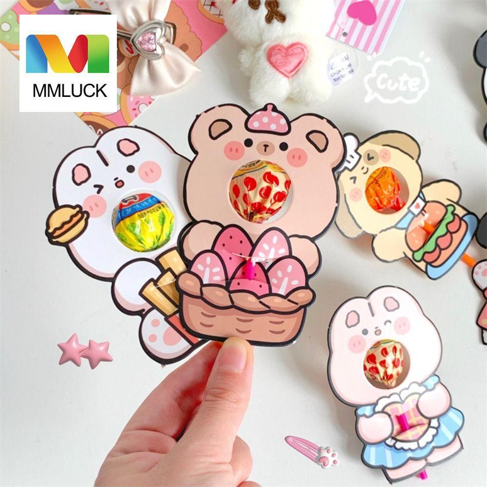MMLUCK Cartoon Pattern Lollipop Decorative Paper Card DIY Packaging INS