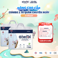 [Combo 2] Tã/Bỉm Quần Cao Cấp Aiwibi Light Feather Cho Bé Siêu Thấm Hút Chống Tràn - Gói Lớn M/L/XL/XXL/XXXL/XXXXL