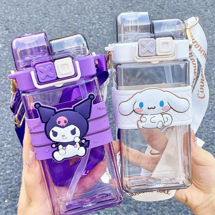 VIVOLILV ขวดน้ํา ถ้วยปากคู่ น่ารักถ้วยสี่เหลี่ยม ด้วยฟางกระบอกน้ําเก็บความเย็น Kuromi kitty Cinnamon ราคา 116 บาท*ส่งฟรี