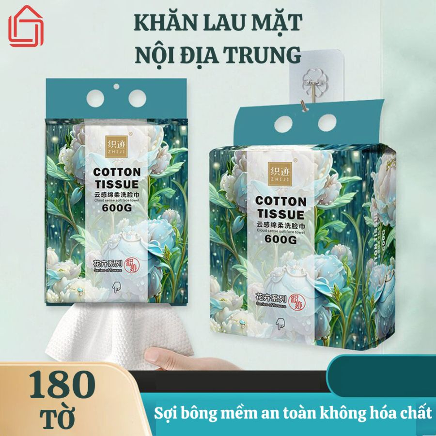 Túi khăn lau mặt dùng một lần nội địa Trung, khăn lau mặt giấy lau mặt khô dùng một lần tẩy trang 180 khăn