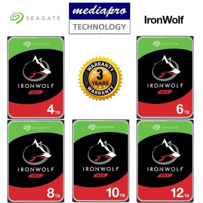 SEAGATE IronWolf NAS 3.5" Hard Disk 4TB / 6TB / 8TB / 10TB /12TB - IronWolf is Designed for Everything NAS - 3 Year Local Seagate Warranty